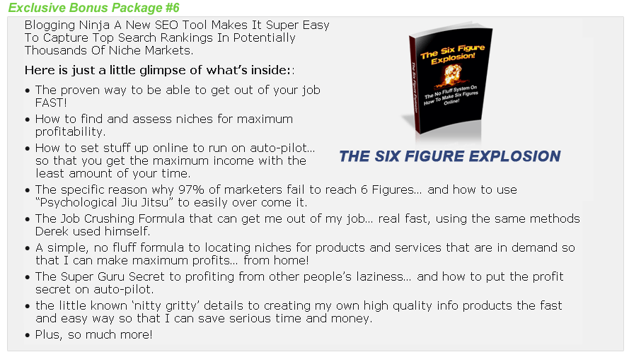 6Figure Mass Money Makers Bonus