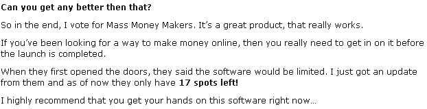 MassMoneyMakersReview1 Mass Money Makers Review
