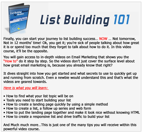 CMM - List Building 101 Bonus