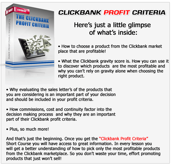 CMM - Clickbank Profit Criteria Bonus