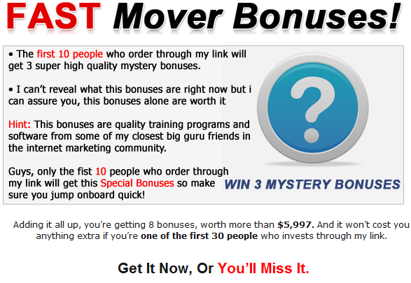 CMM - Fast Mover Bonuses